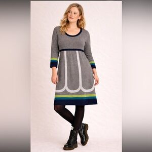 Boden Knit Dress | Colorblock Empire Waist | Size 8